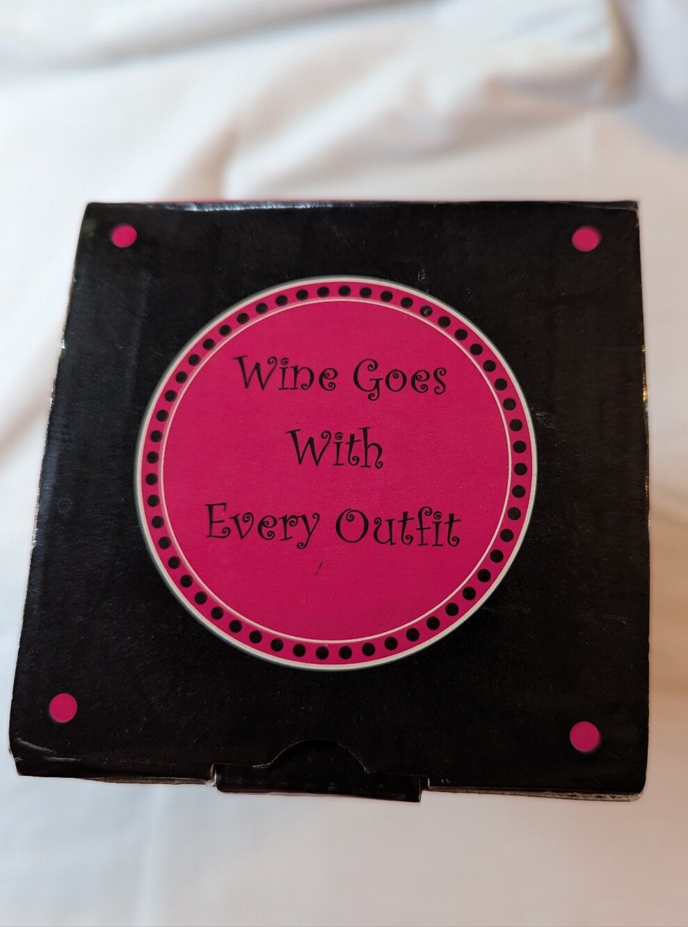 Wine Goes With Every Outfit Wine Glass 15 oz And Box  Like New